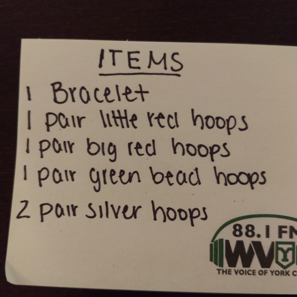 ONE BRACELET, FIVE PAIRS OF EARRINGS